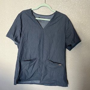 Figs Heather Denim Casma - Three-Pocket Scrub Top